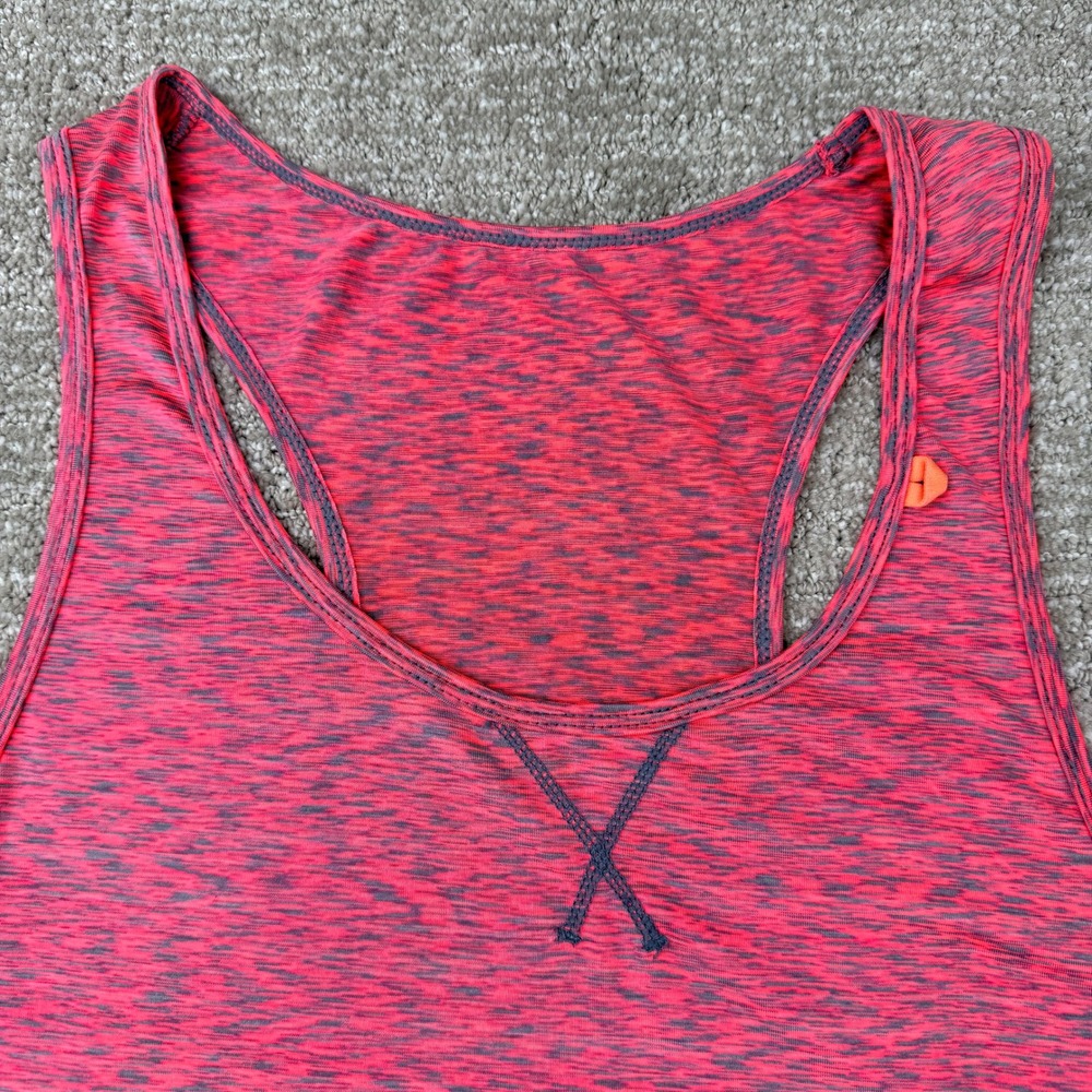 Athleta Tank Top Womens M Pink White Set of 2 Racerback Space Dye Mesh Athletic - Picture 3 of 12